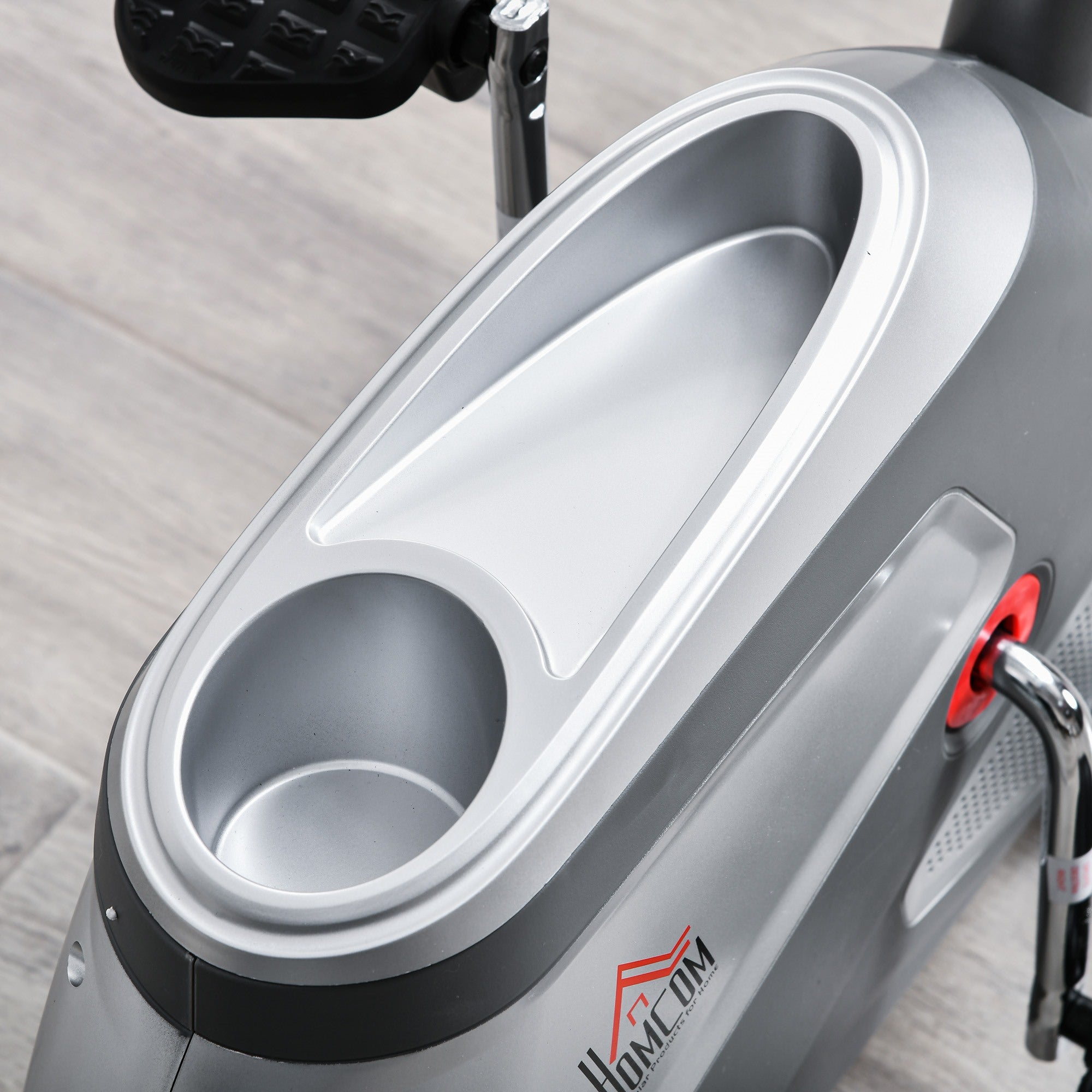 Easycomfort Cyclette Orizzontale with Seduta Regolabile, 8 Resistenze e Monitor LCD, 121.5-136x62.5x98cm, Grigio