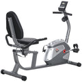 Easycomfort Cyclette Orizzontale with Seduta Regolabile, 8 Resistenze e Monitor LCD, 121.5-136x62.5x98cm, Grigio