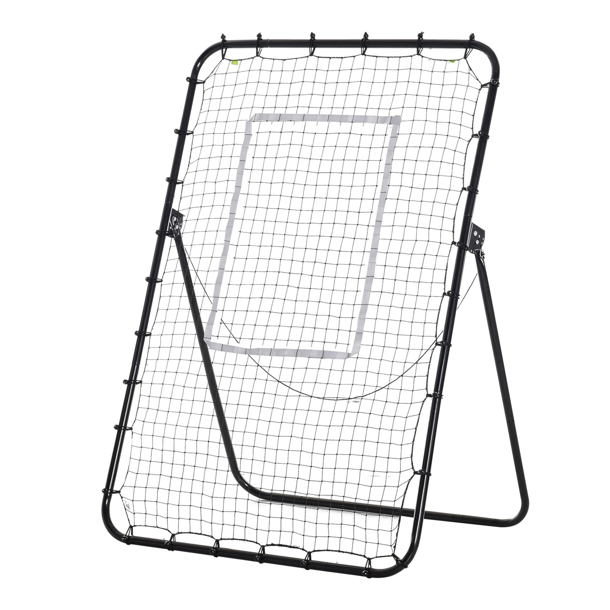 Easycomfort Rete da Calcio Rebounder Pieghevole with Bersaglio, Altezza e Angolazione Regolabili, Metallo e PE, 123x73x178.5cm, black