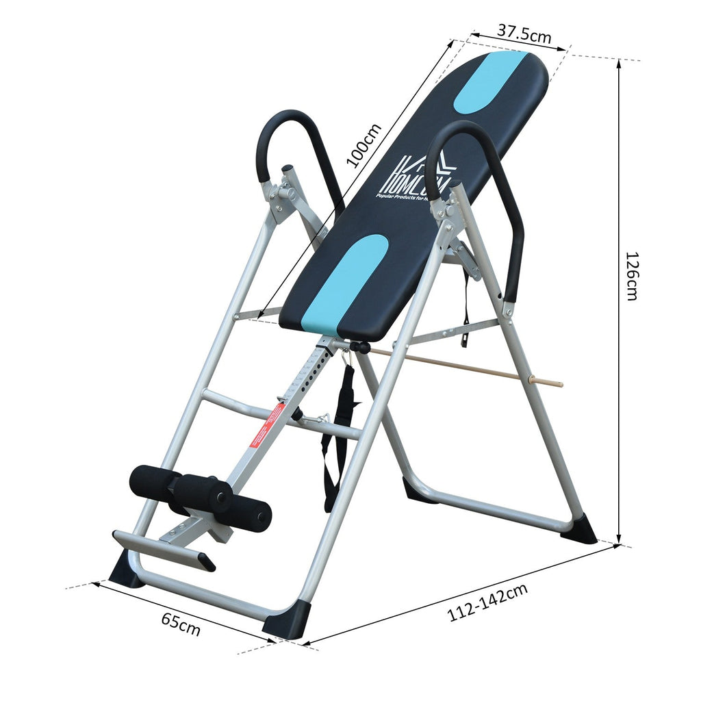 EASYCOMFORT Professional Padded Gravity Inversion Bench, Steel Inversion Table, 65x112-142x126cm