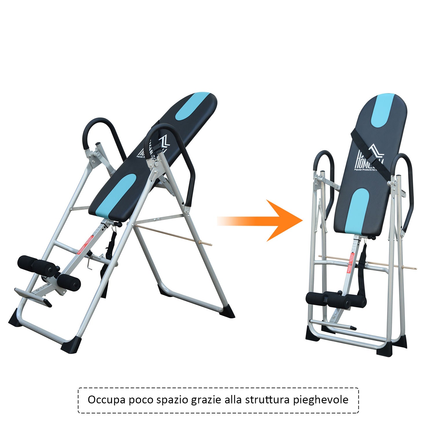 EASYCOMFORT Professional Padded Gravity Inversion Bench, Steel Inversion Table, 65x112-142x126cm