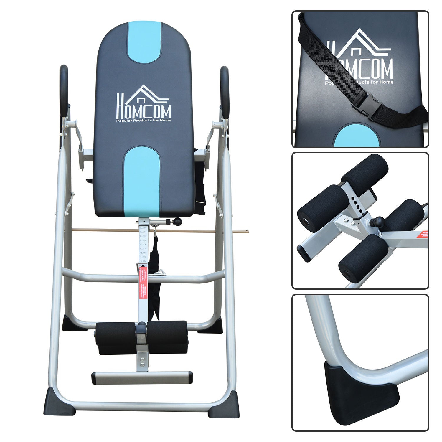 EASYCOMFORT Professional Padded Gravity Inversion Bench, Steel Inversion Table, 65x112-142x126cm