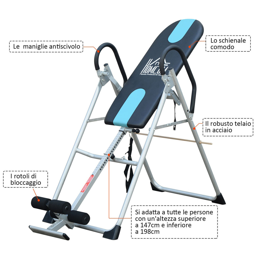 EASYCOMFORT Professional Padded Gravity Inversion Bench, Steel Inversion Table, 65x112-142x126cm