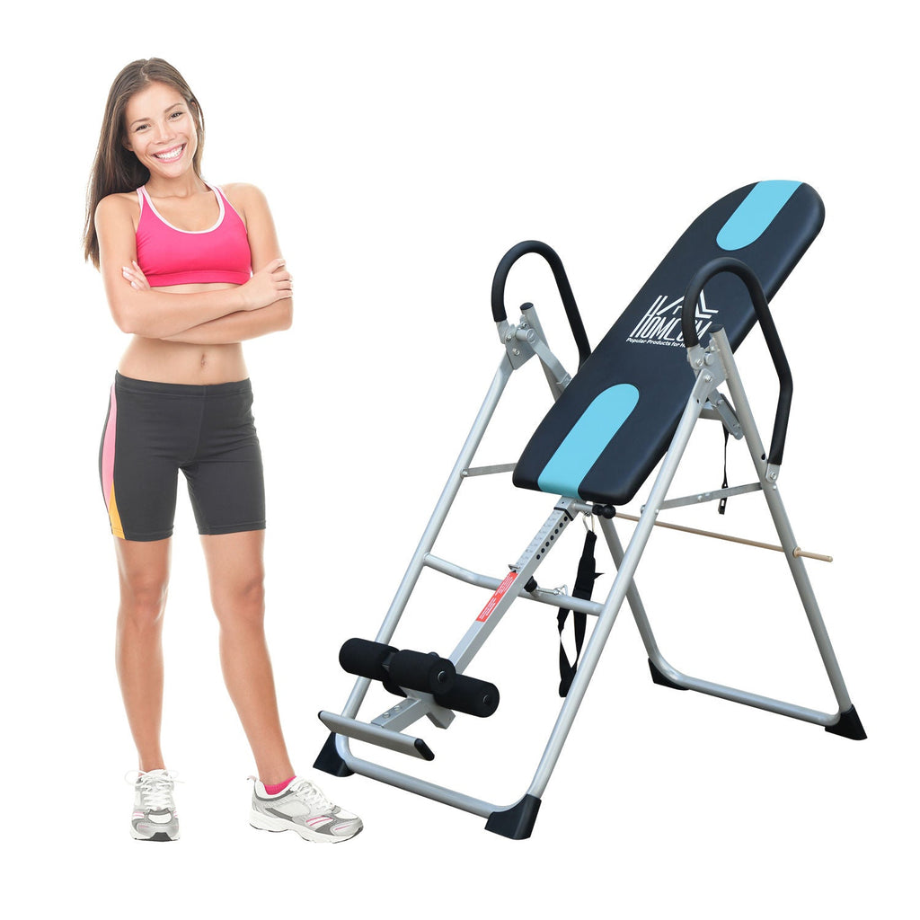 EASYCOMFORT Professional Padded Gravity Inversion Bench, Steel Inversion Table, 65x112-142x126cm