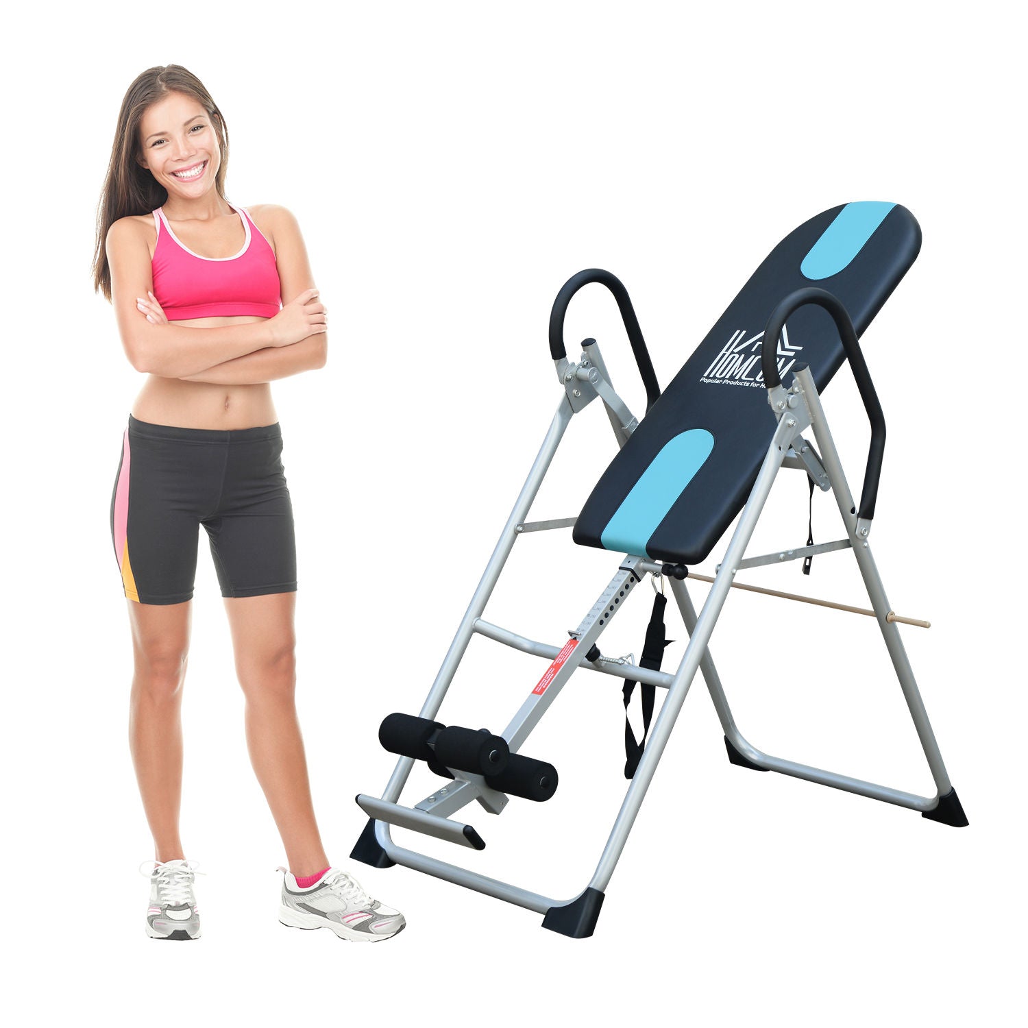 EASYCOMFORT Professional Padded Gravity Inversion Bench, Steel Inversion Table, 65x112-142x126cm