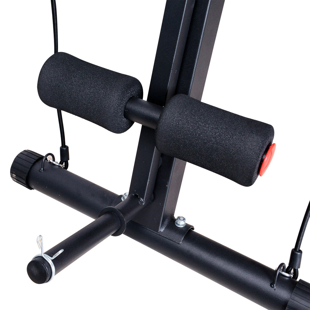 EASYCOMFORT Adjustable Multifunction Bench for Abs, Gym Weight Bench for Arm and Leg Training 54x160x106cm, Black and Red