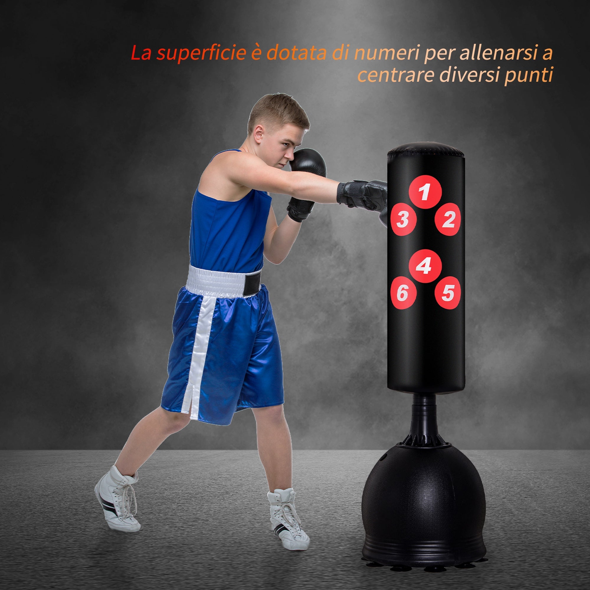 EASYCOMFORT Floor Punching Bag, Punching Bag for Adults and Children, Fit Boxing Martial Arts (50x50x165cm)