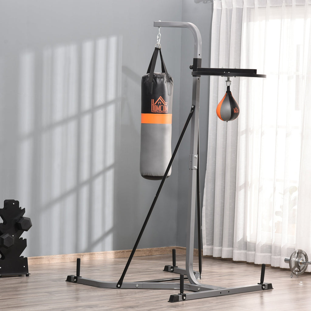 Easycomfort Stazione Multiuso Regolabile with Sacco da Boxe 20kg e Punching Ball per Allenamento Pugilato