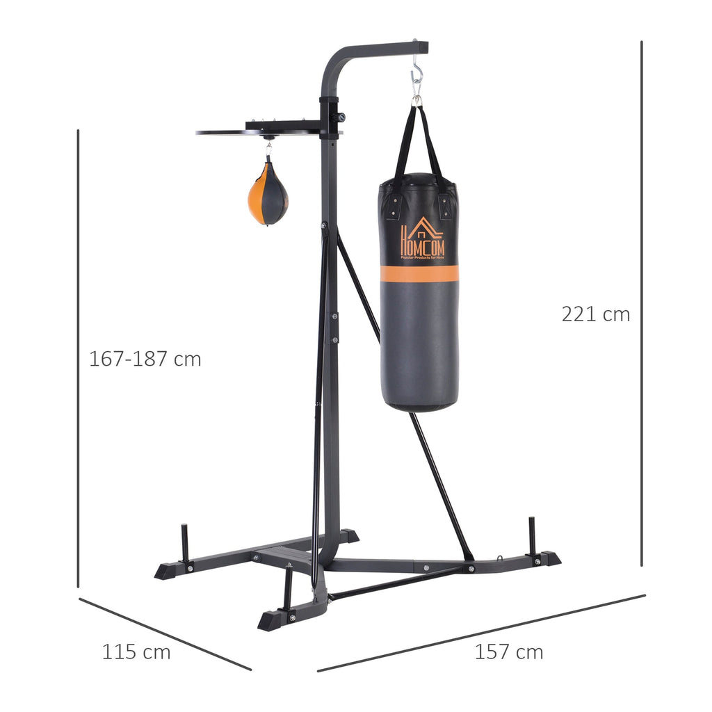 Easycomfort Stazione Multiuso Regolabile with Sacco da Boxe 20kg e Punching Ball per Allenamento Pugilato