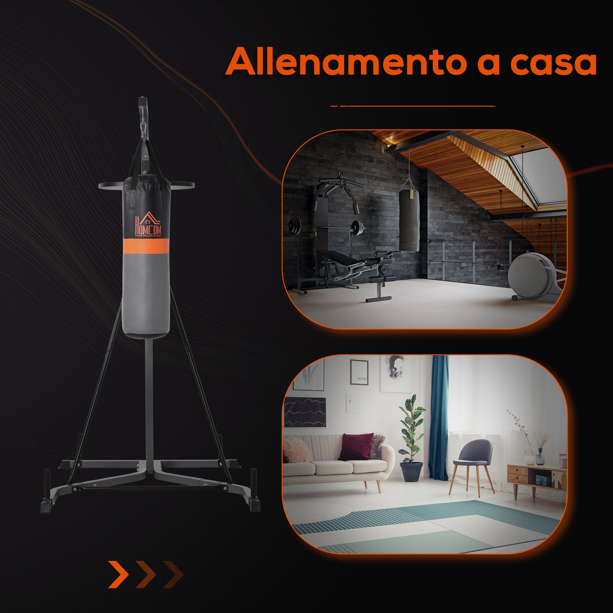 Easycomfort Stazione Multiuso Regolabile with Sacco da Boxe 20kg e Punching Ball per Allenamento Pugilato