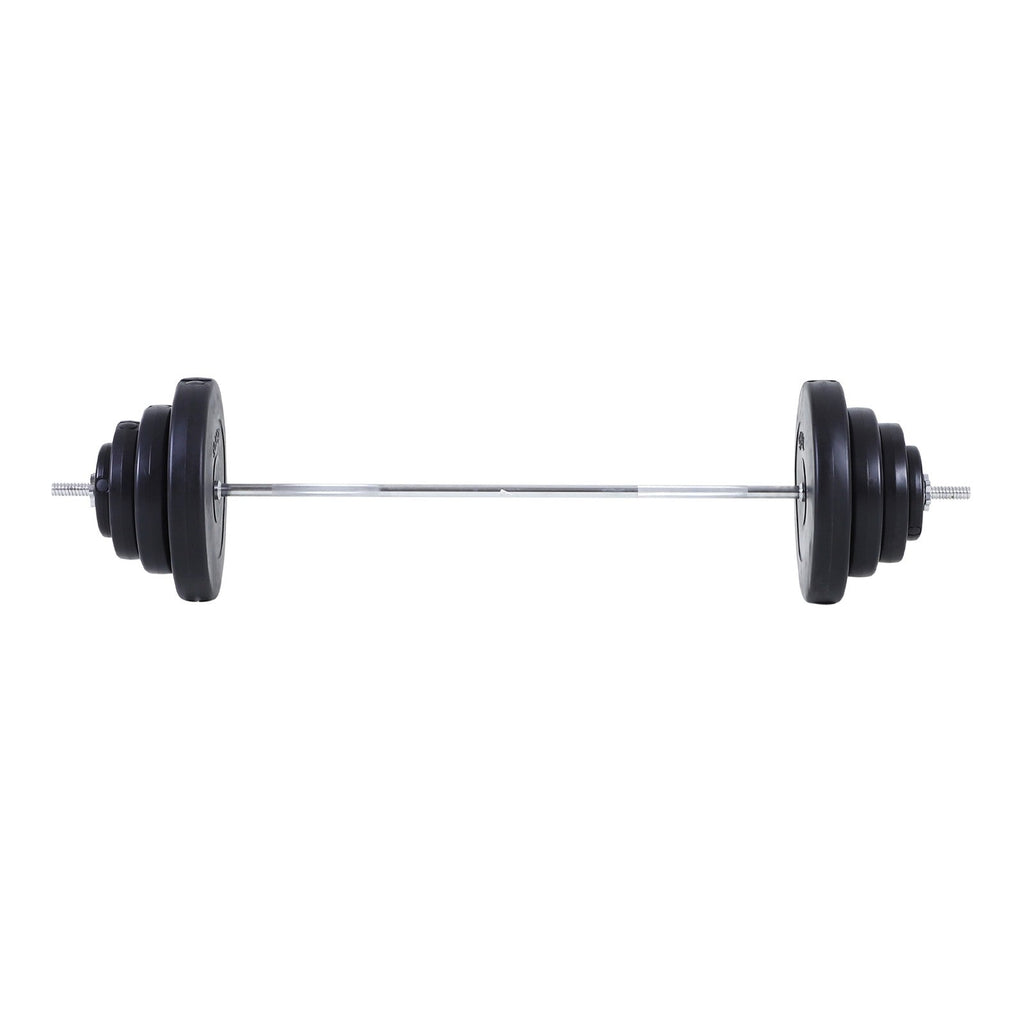 Easycomfort Set Bilanciere e Dischi 70kg, 8 Dischi Pesi Rivestiti in Plastica e Barra in Ferro, 170x40.5x40.5cm black