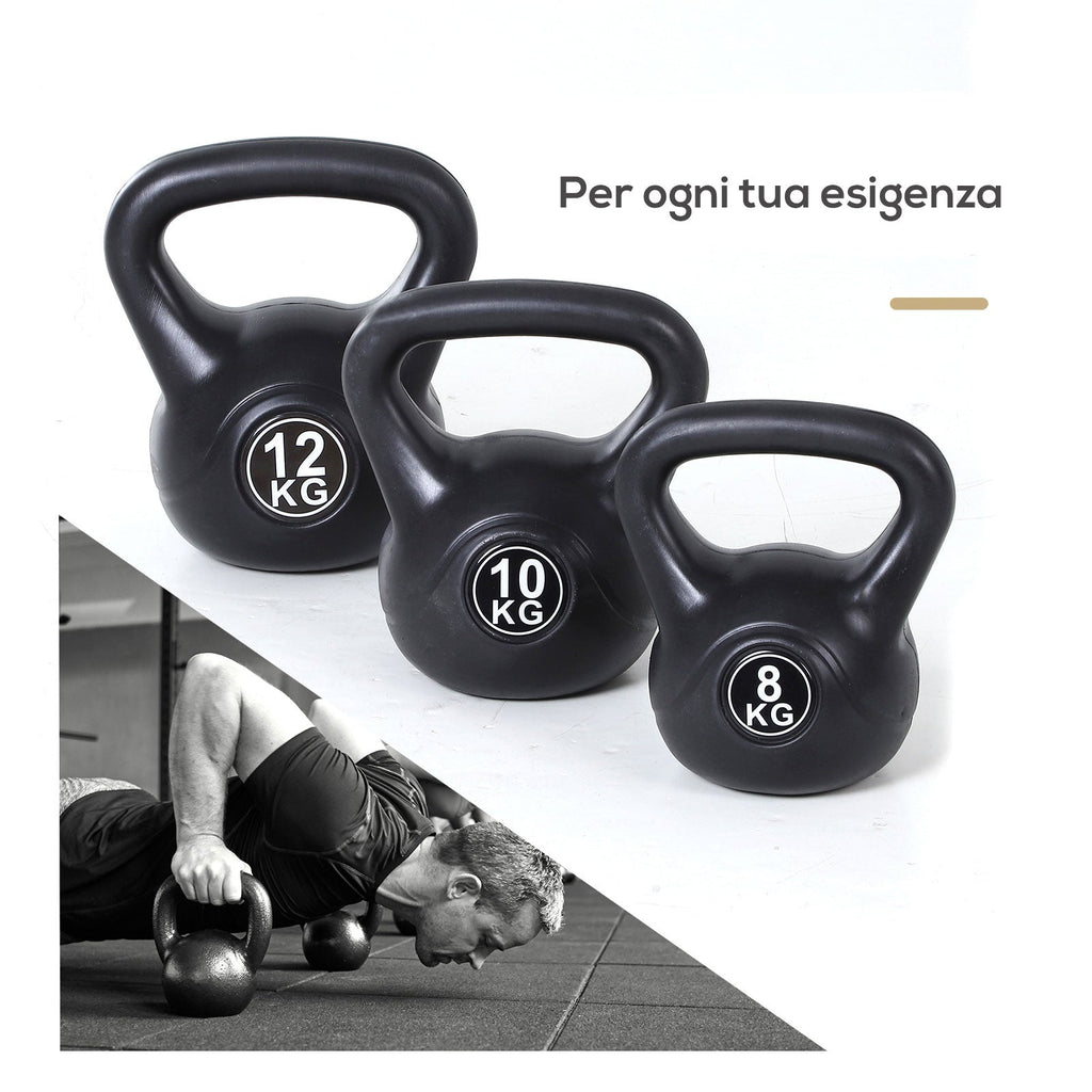 Easycomfort Kettlebell da 12 kg per Sport e Fitness in PVC with Sabbia e Maniglia Liscia Anti-Sfregamento