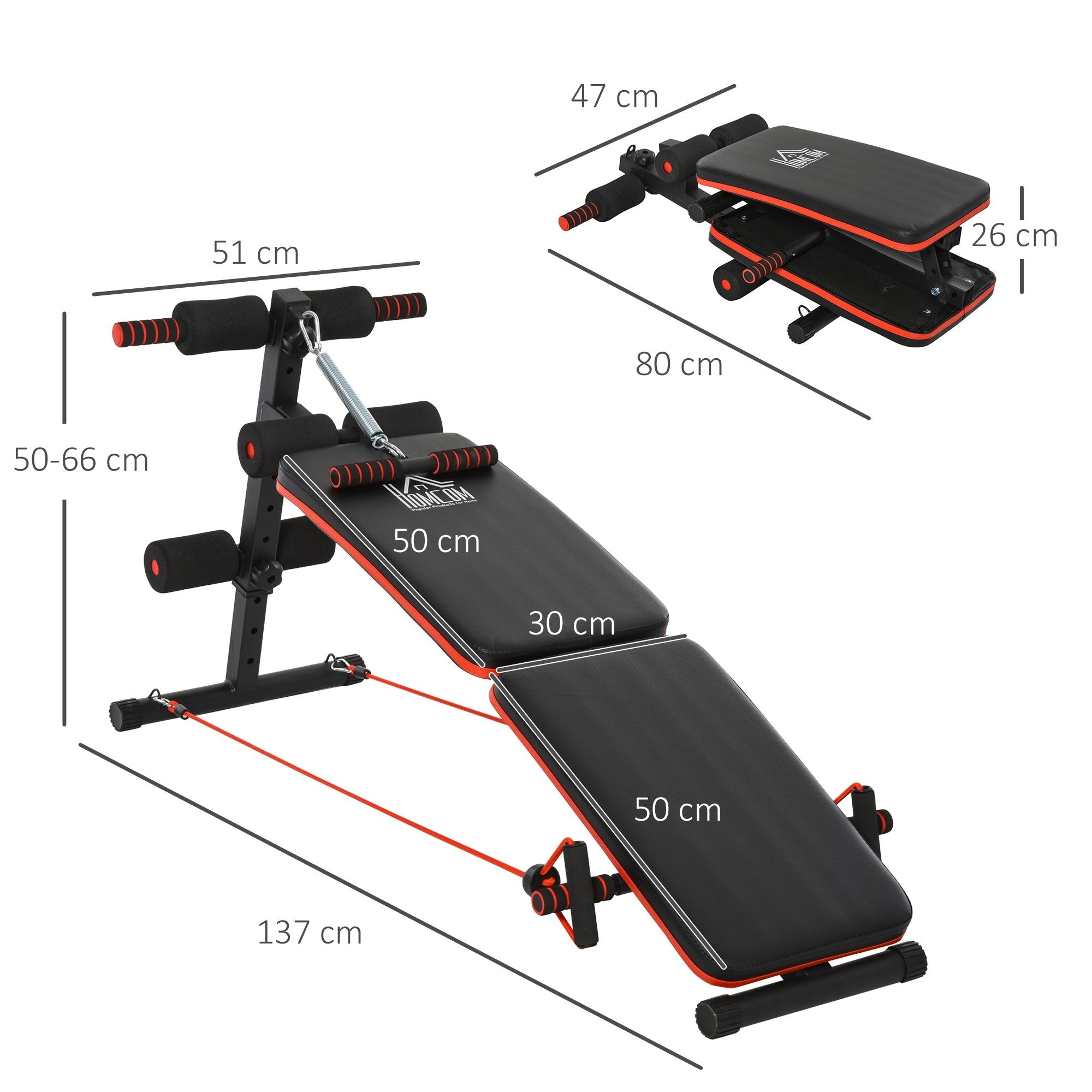 EASYCOMFORT opvouwbare verstelbare buikspierbank, 110 kg