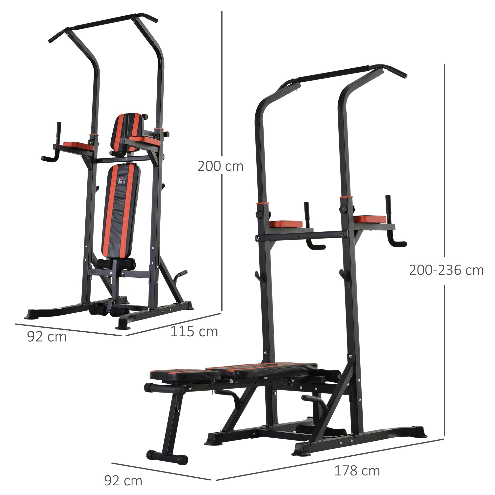 EasyComfort Foldbare multifunctionele trainingstoren met optrekstang
