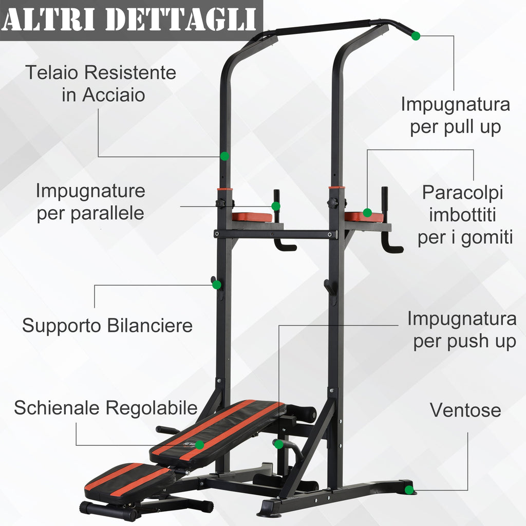 EasyComfort Foldbare multifunctionele trainingstoren met optrekstang