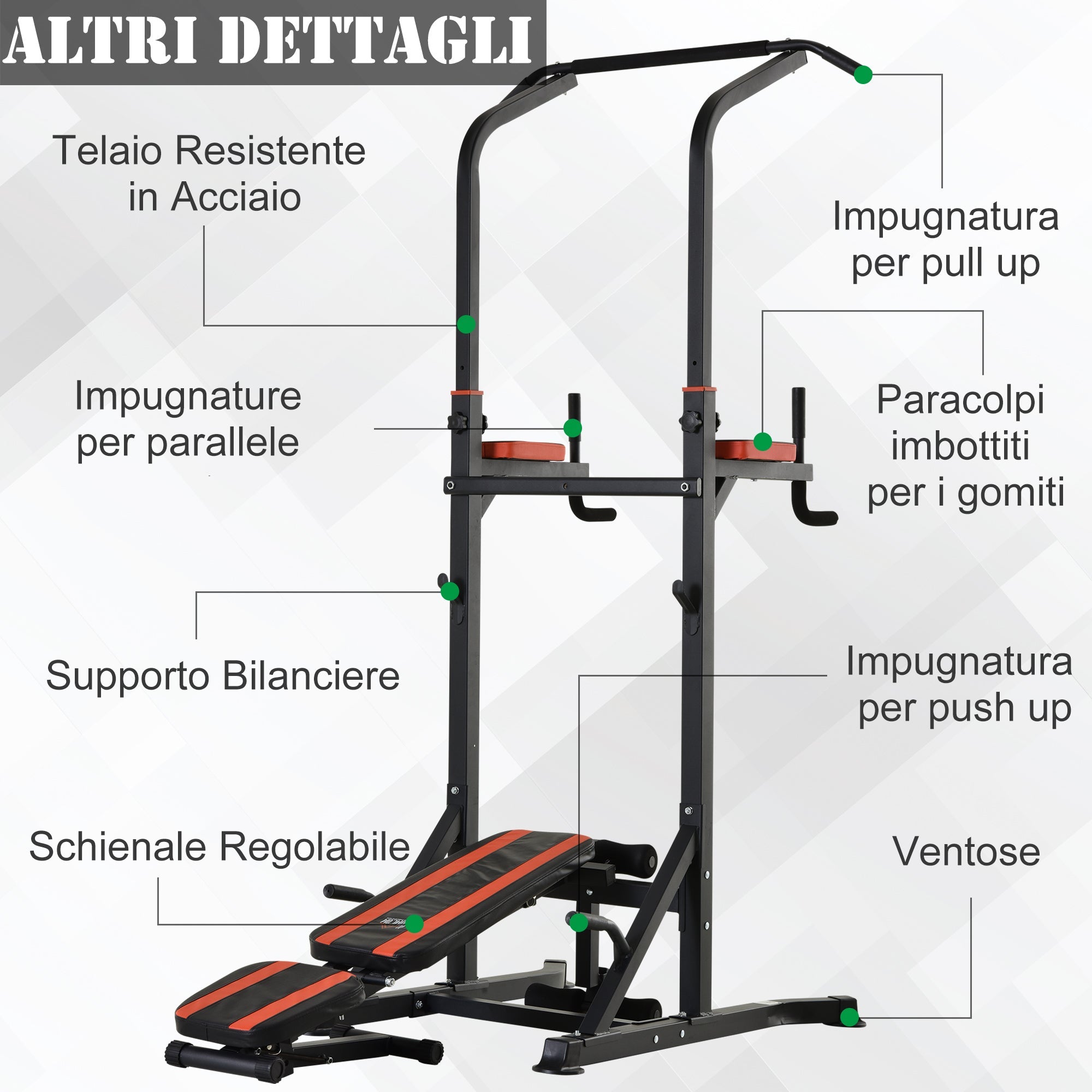 EasyComfort Foldbare multifunctionele trainingstoren met optrekstang