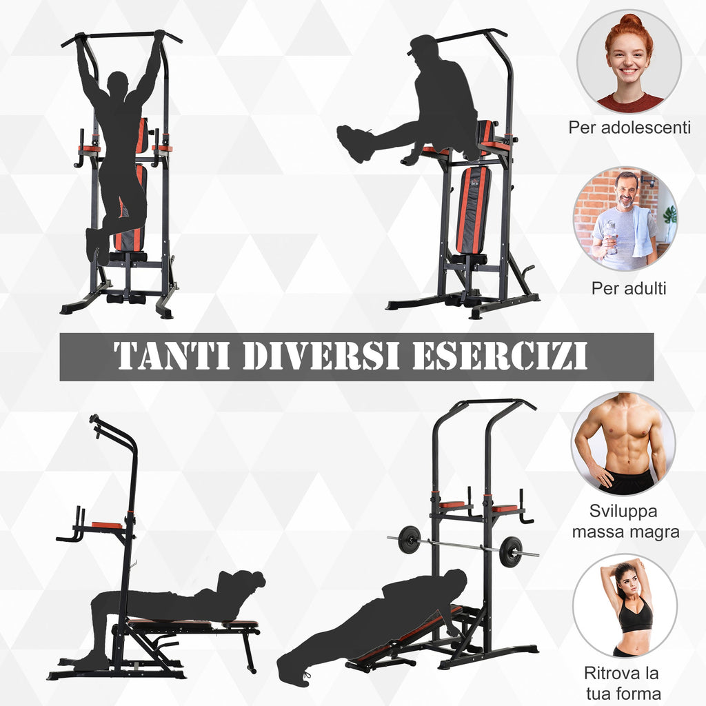 EasyComfort Foldbare multifunctionele trainingstoren met optrekstang