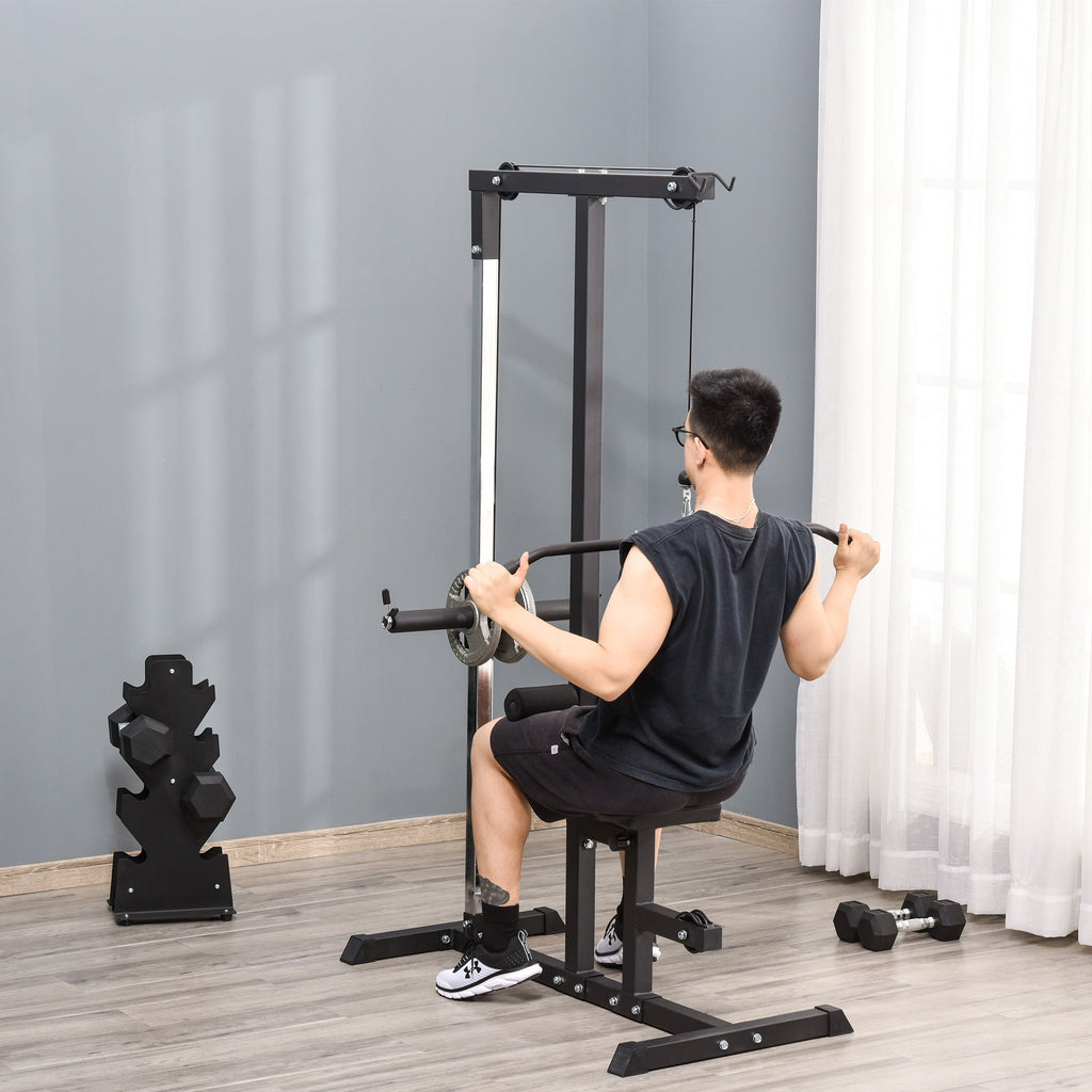 EasyComfort fitnessstation met verstelbare kabel en bank 107x120x190 cm
