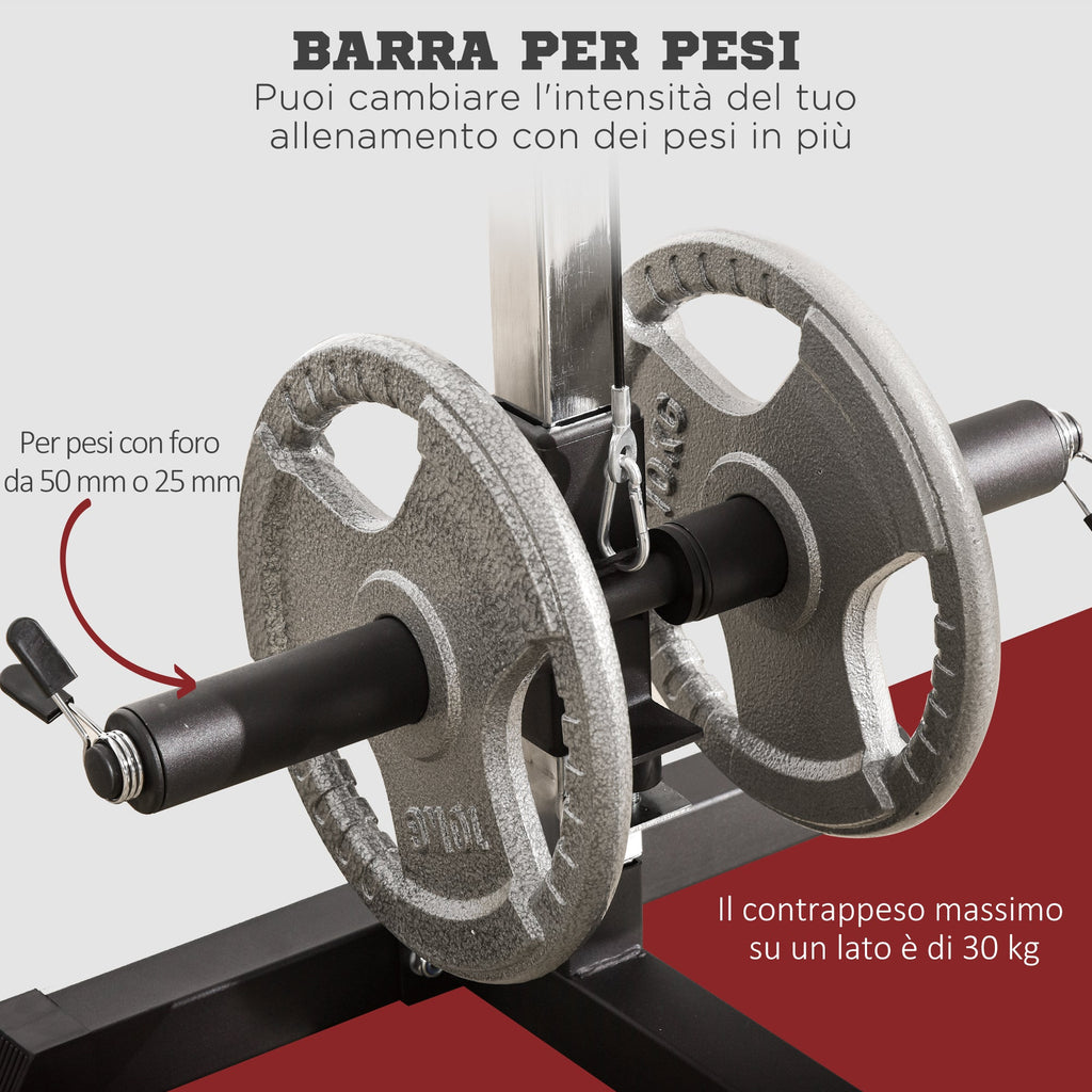 EasyComfort fitnessstation met verstelbare kabel en bank 107x120x190 cm
