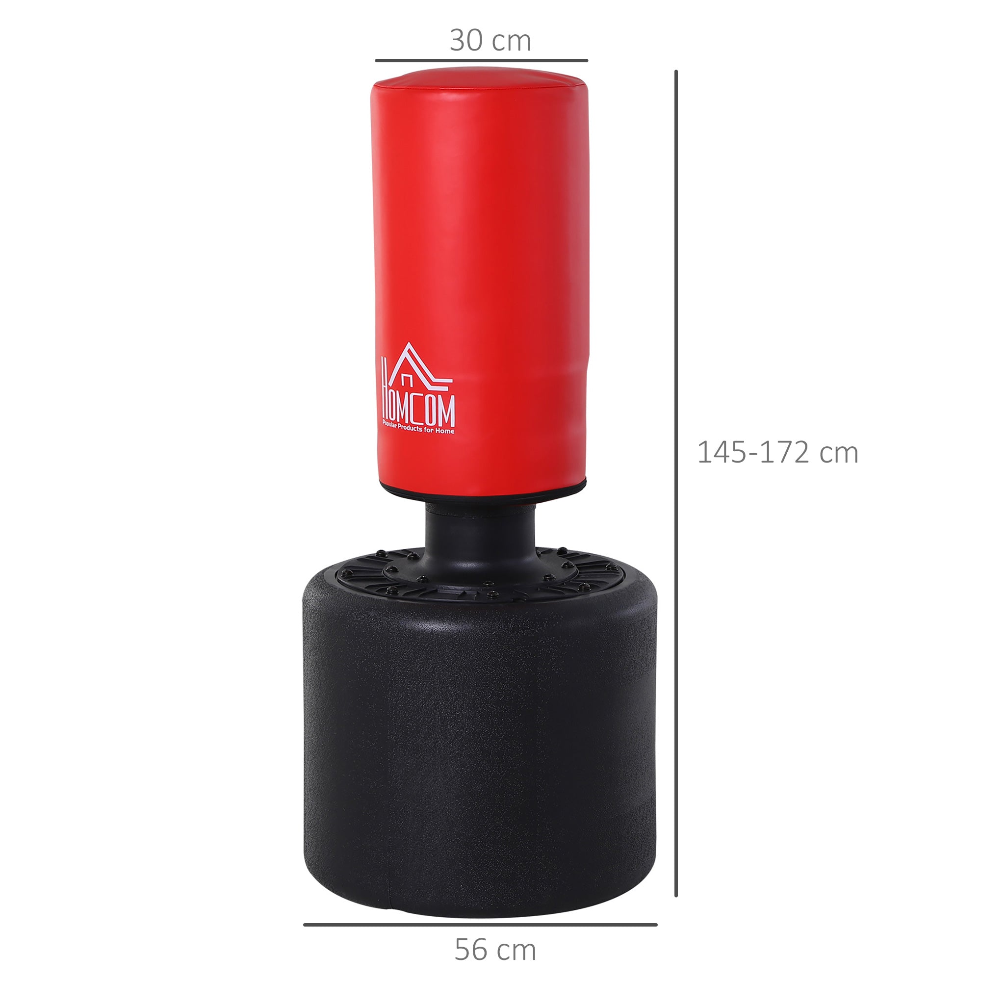 EASYCOMFORT Floor Punching Bag Adjustable Height 145-172cm with Fillable Base
