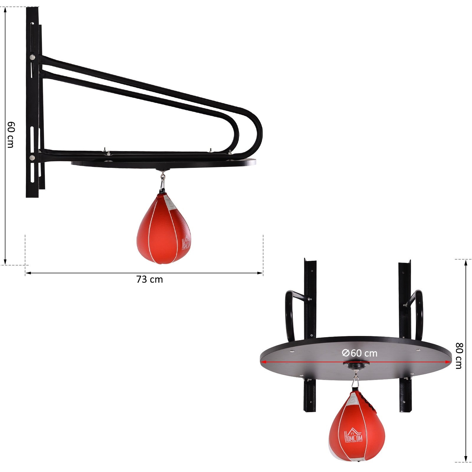 EasyComfort speedball-set met wandplatform 60 x 73 x 80 cm