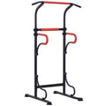 Easycomfort Barra per Trazioni Power Tower Stazione Fitness Multifunzione with Altezza Regolabile 171-219cm black Rosso