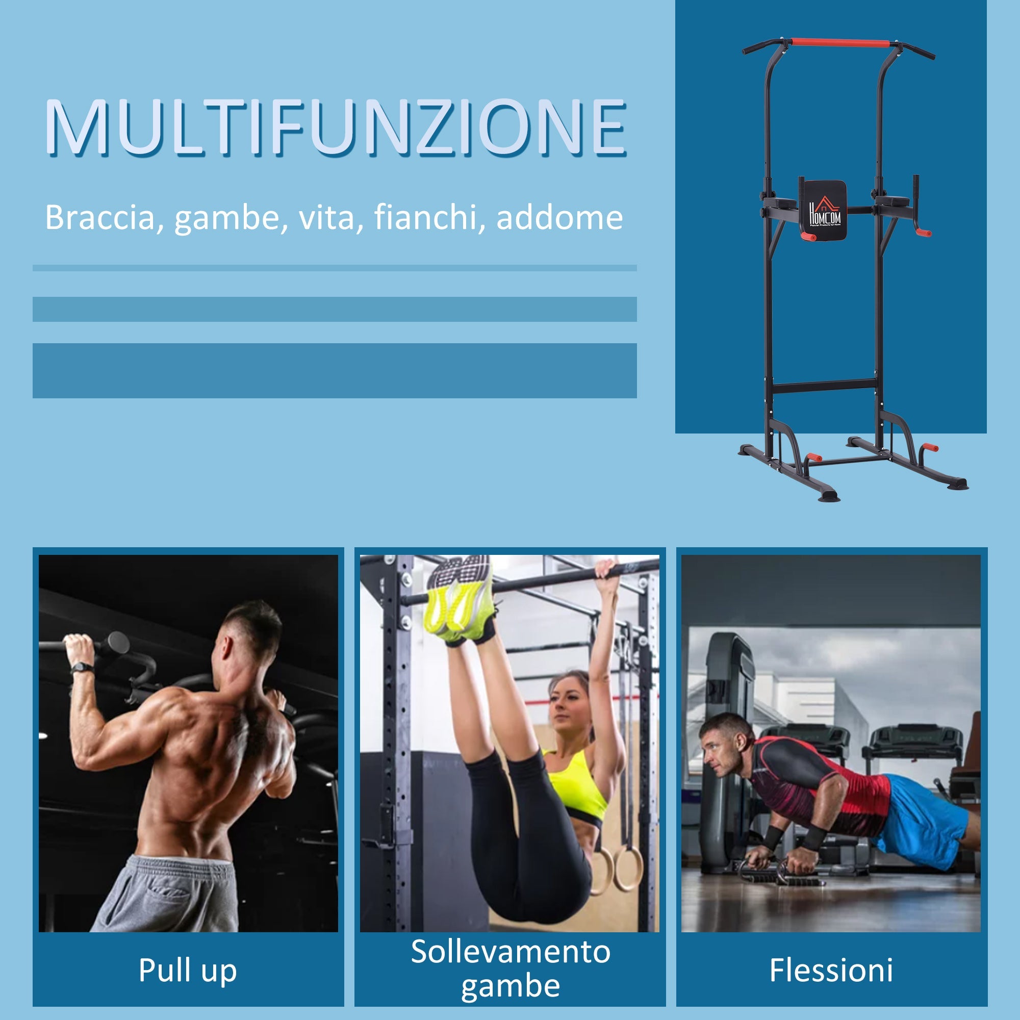 EasyComfort Power Tower multifunctioneel fitnessstation 181-229cm