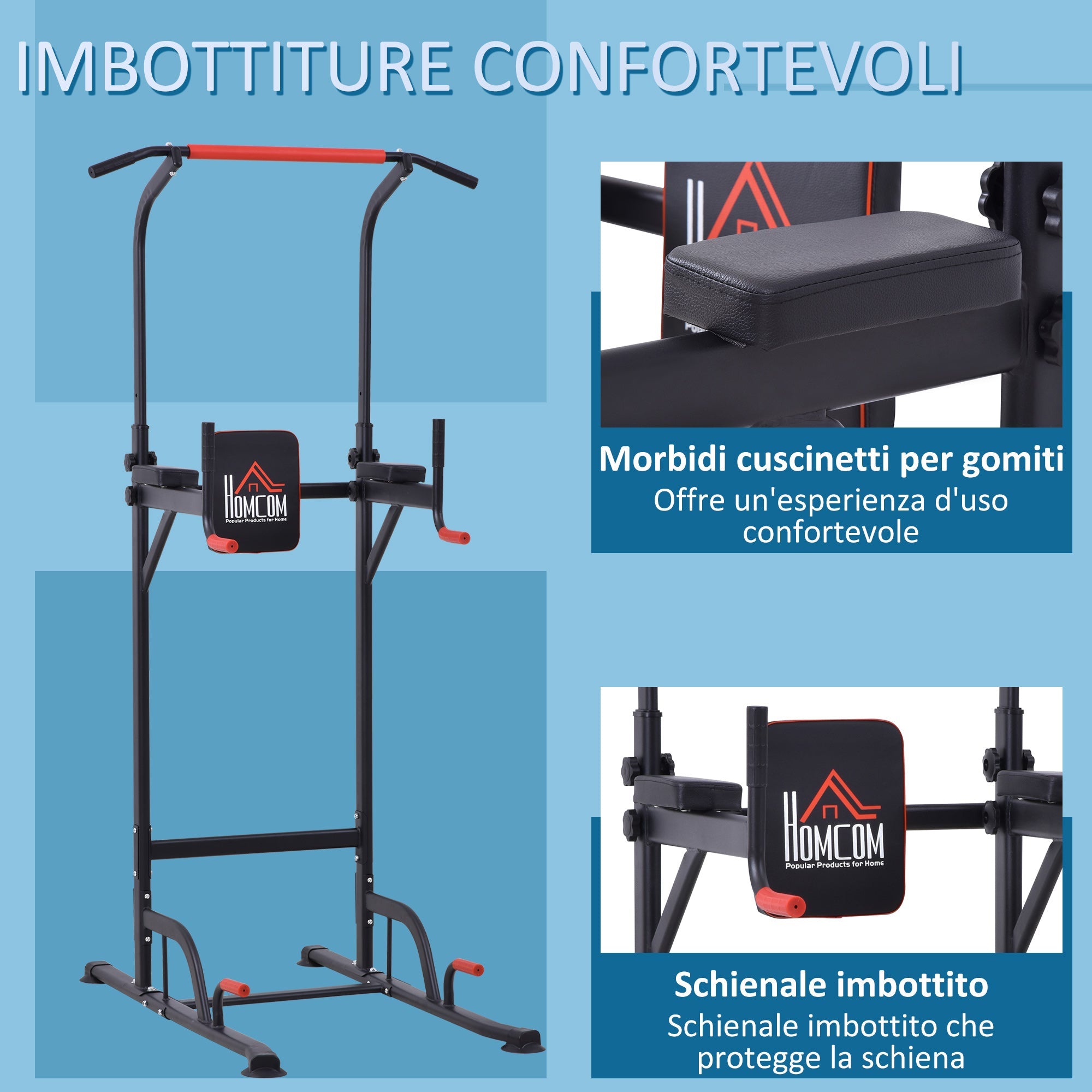 EasyComfort Power Tower multifunctioneel fitnessstation 181-229cm
