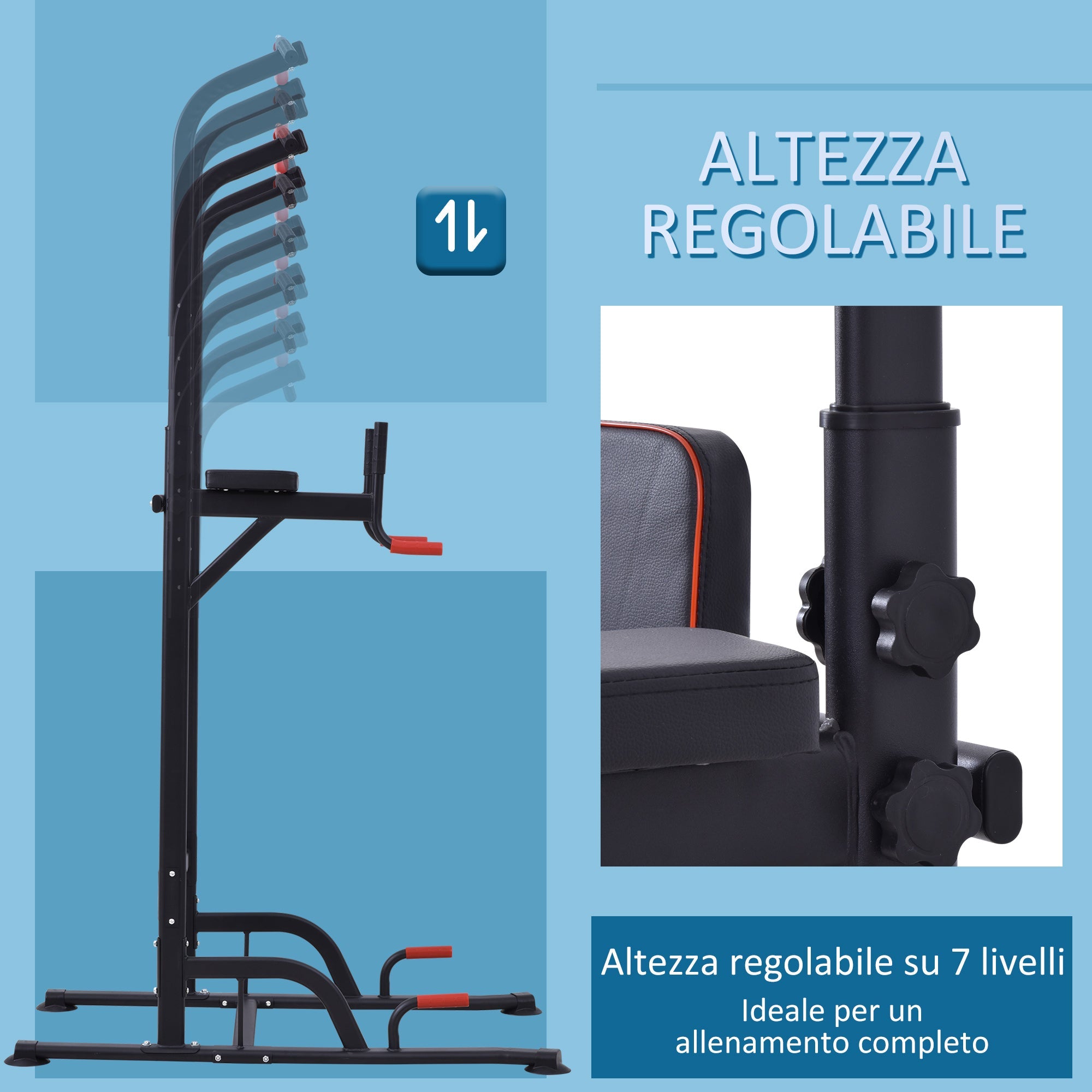 EasyComfort Power Tower multifunctioneel fitnessstation 181-229cm