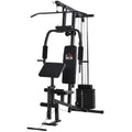 Easycomfort Stazione Fitness Multifunzione per Allenamento a Casa e Professionale in Acciaio, 148x108x207 cm, black