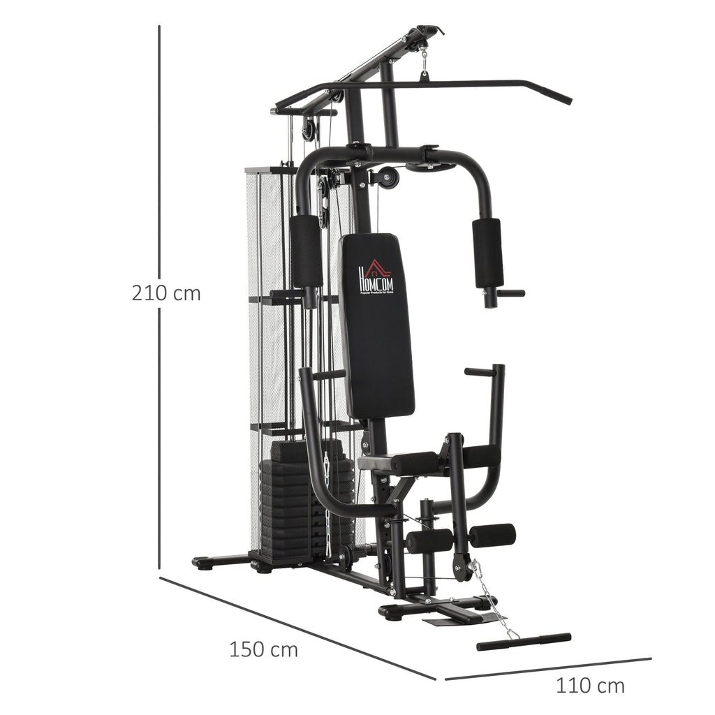 Easycomfort Stazione Fitness Palestra Multifunzione per Allenamento a Casa e Professionale, Acciaio 150x110x210cm black