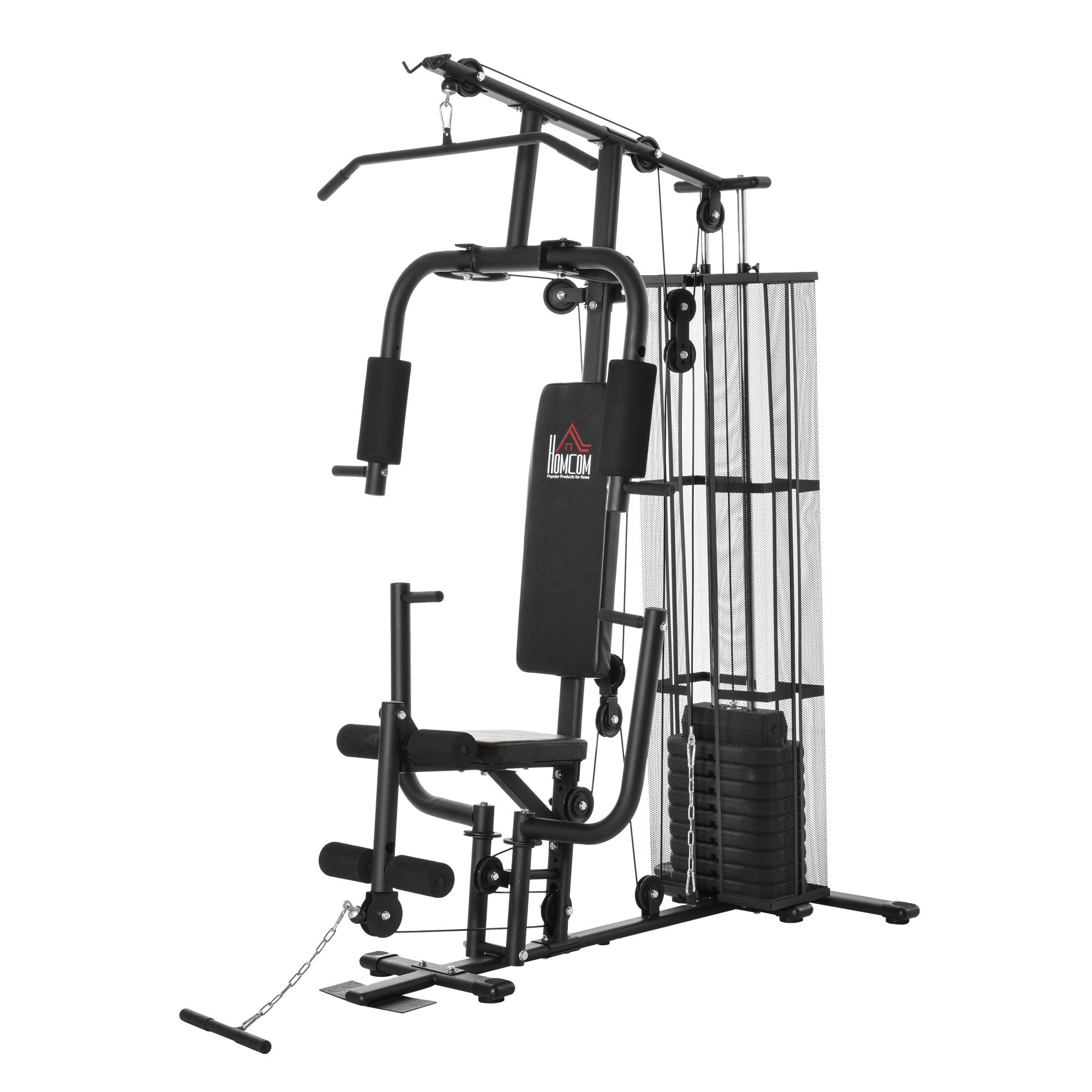 Easycomfort Stazione Fitness Palestra Multifunzione per Allenamento a Casa e Professionale, Acciaio 150x110x210cm black