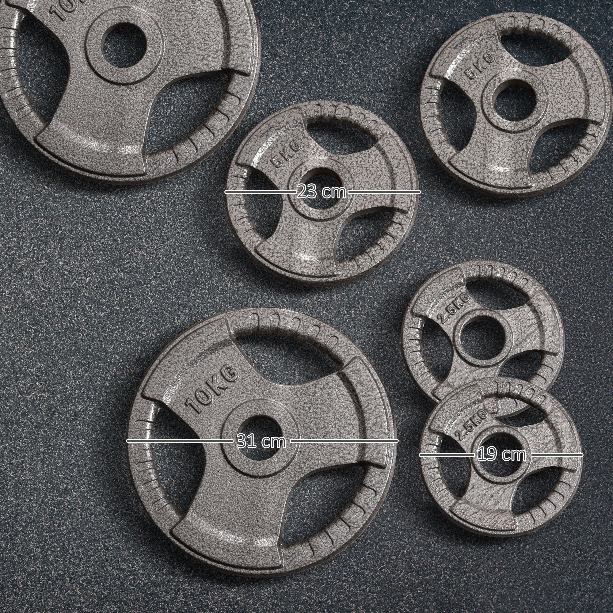 Easycomfort Set di 6 Dischi Pesi per Bilanciere e Manubri 2.5-35KG, Dischi palestra in Acciaio, Ideali per Bilancieri Olimpionici, Argento