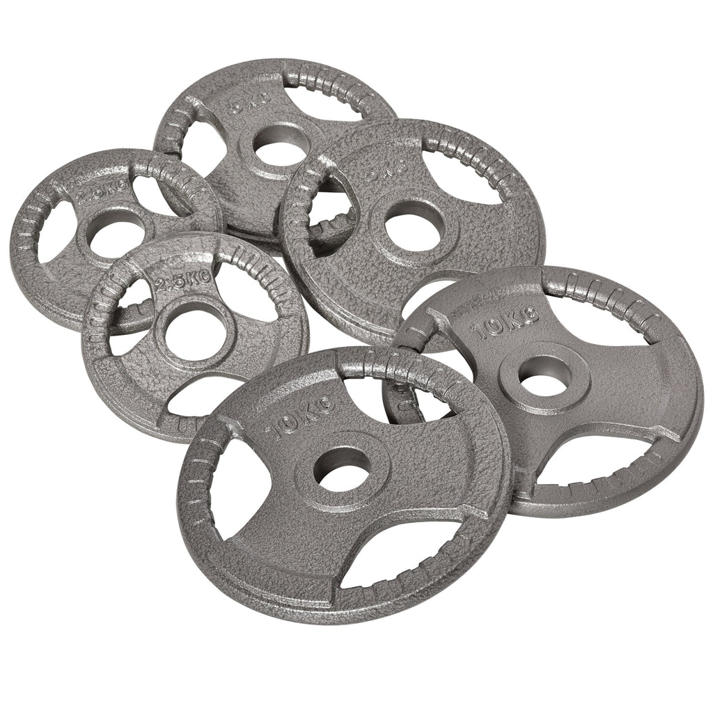 Easycomfort Set di 6 Dischi Pesi per Bilanciere e Manubri 2.5-35KG, Dischi palestra in Acciaio, Ideali per Bilancieri Olimpionici, Argento
