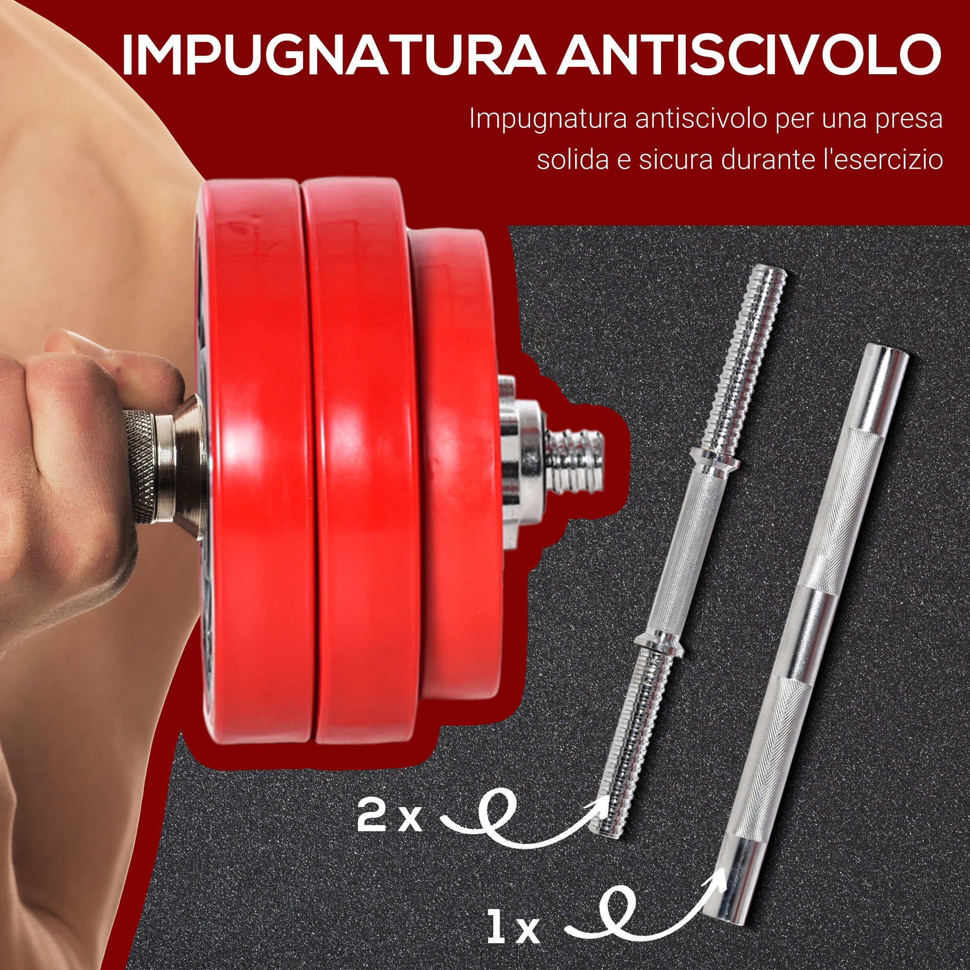 EasyComfort Set 2-in-1 halter en dumbbells 30 kg