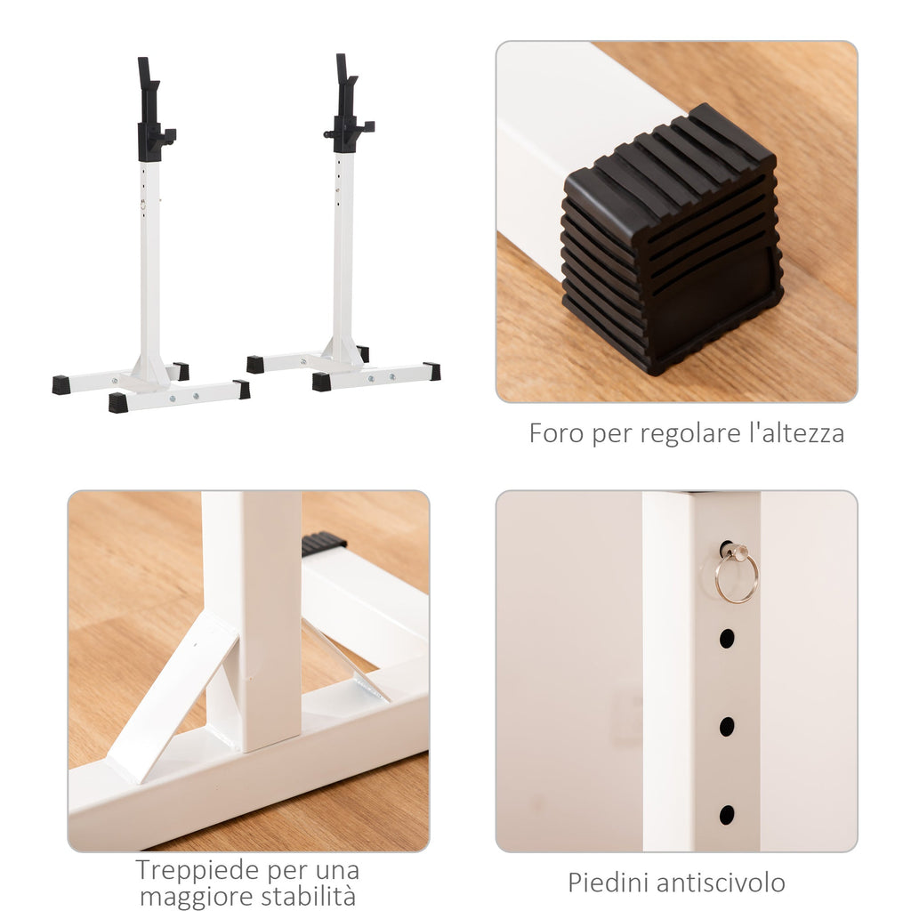 EASYCOMFORT Porta Bilanciere Universale in Acciaio, Altezza Regolabile su 12 Livelli, Carico Massimo 150kg