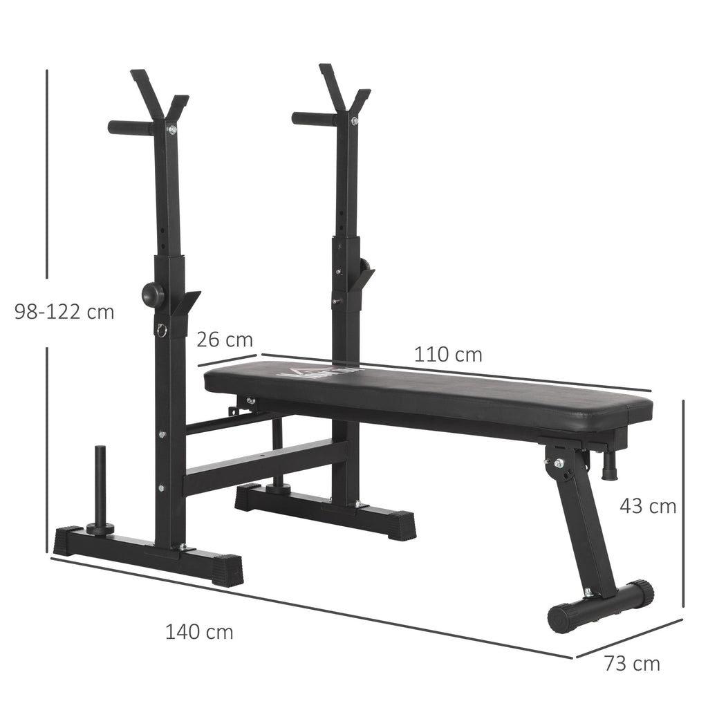 EasyComfort opvouwbare halterbank met rack - 8 verstelbare hoogtes