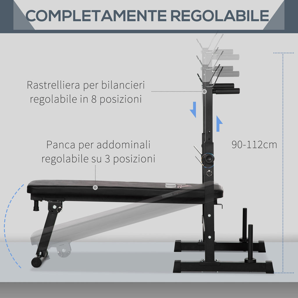 EasyComfort opvouwbare halterbank met rack - 8 verstelbare hoogtes