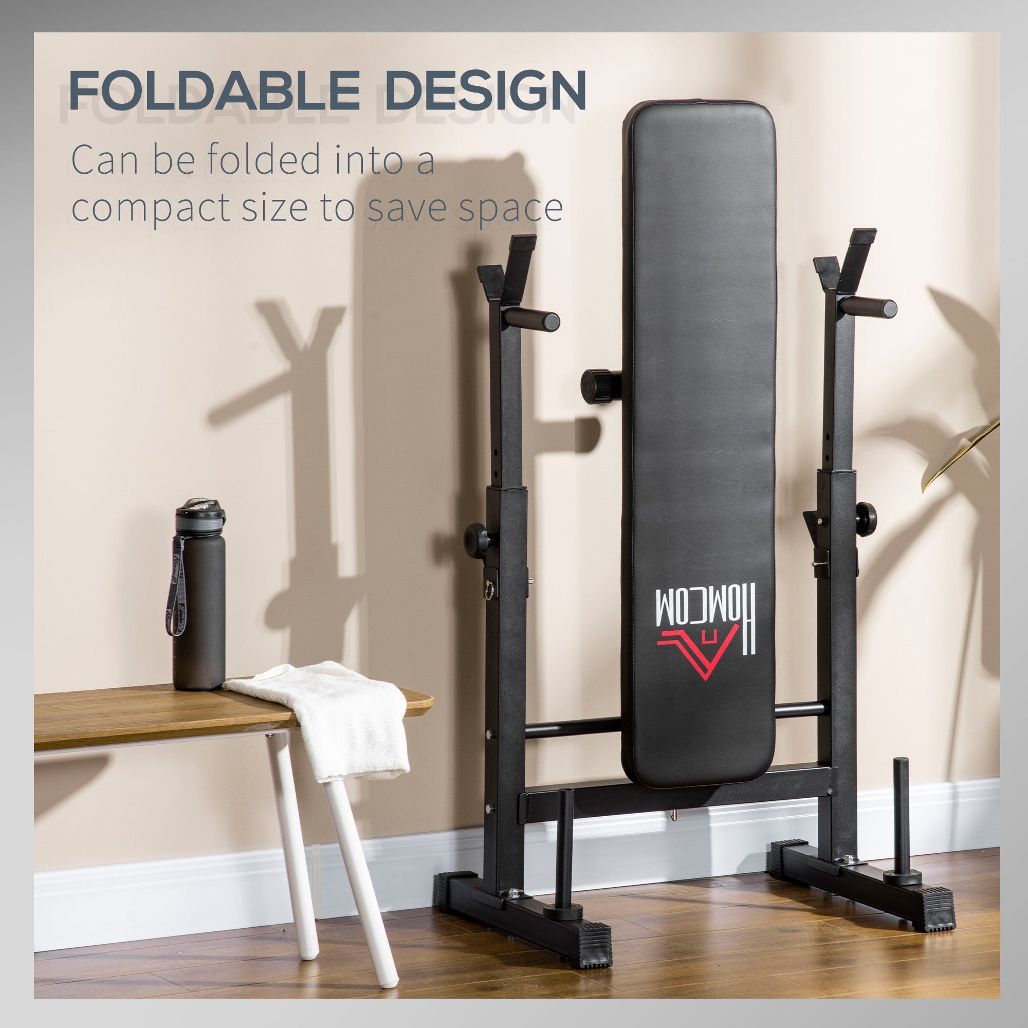 EasyComfort opvouwbare halterbank met rack - 8 verstelbare hoogtes