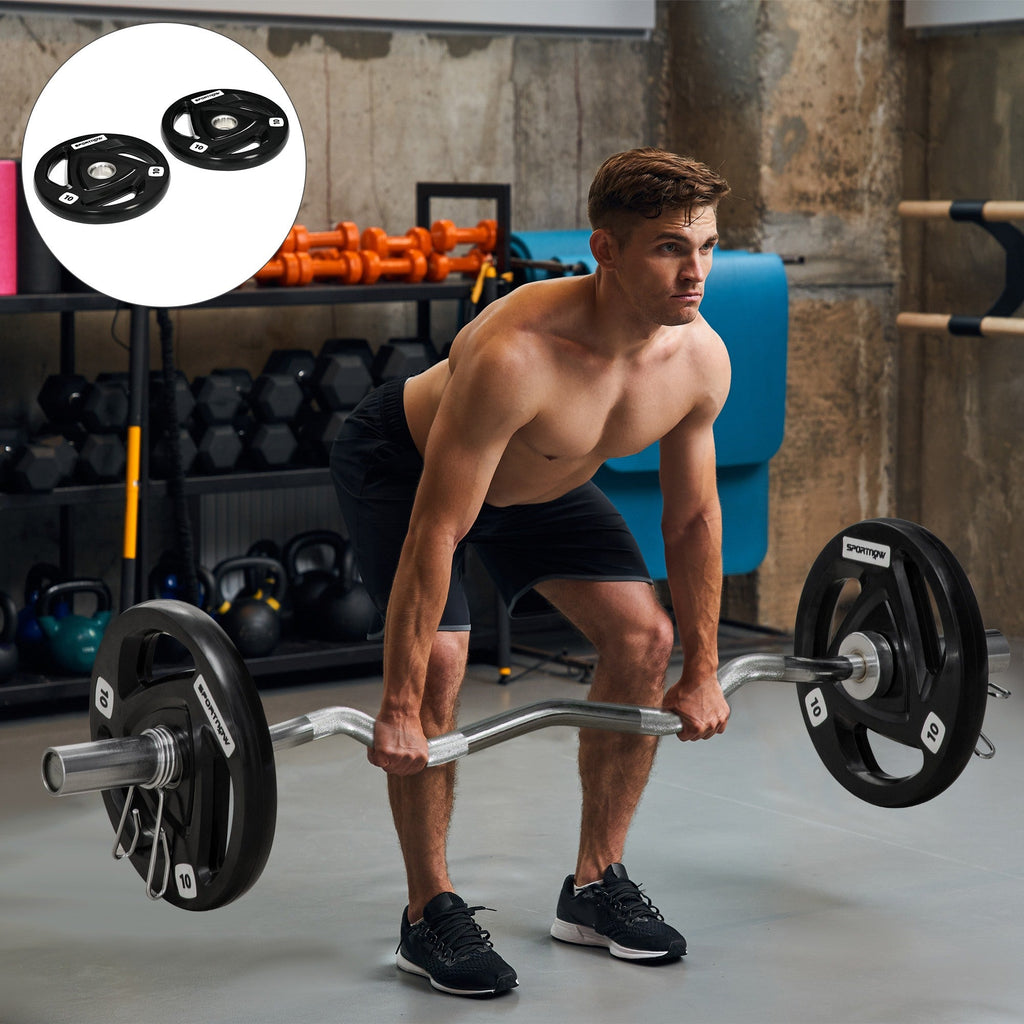 Easycomfort Set di 2 Dischi Pesi da 10kg in Acciaio with Rivestimento in Gomma per Bilanciere