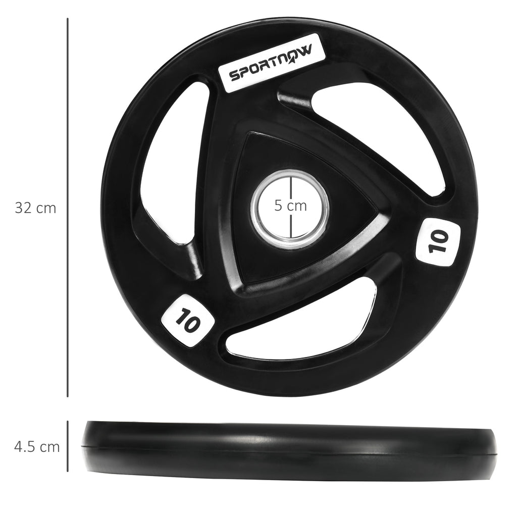 Easycomfort Set di 2 Dischi Pesi da 10kg in Acciaio with Rivestimento in Gomma per Bilanciere