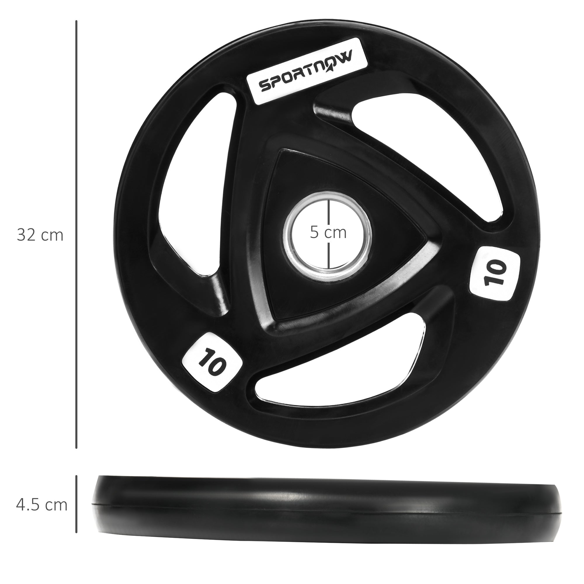 Easycomfort Set di 2 Dischi Pesi da 10kg in Acciaio with Rivestimento in Gomma per Bilanciere