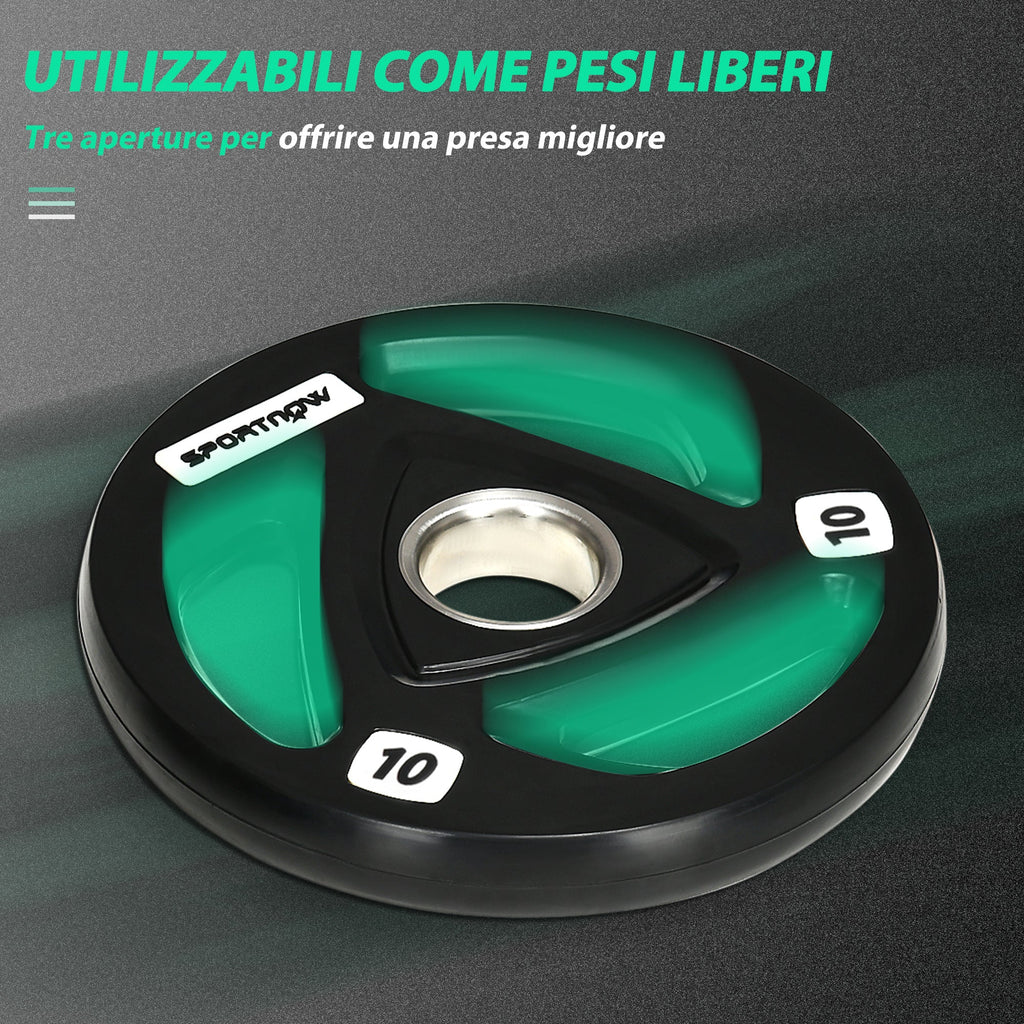 Easycomfort Set di 2 Dischi Pesi da 10kg in Acciaio with Rivestimento in Gomma per Bilanciere