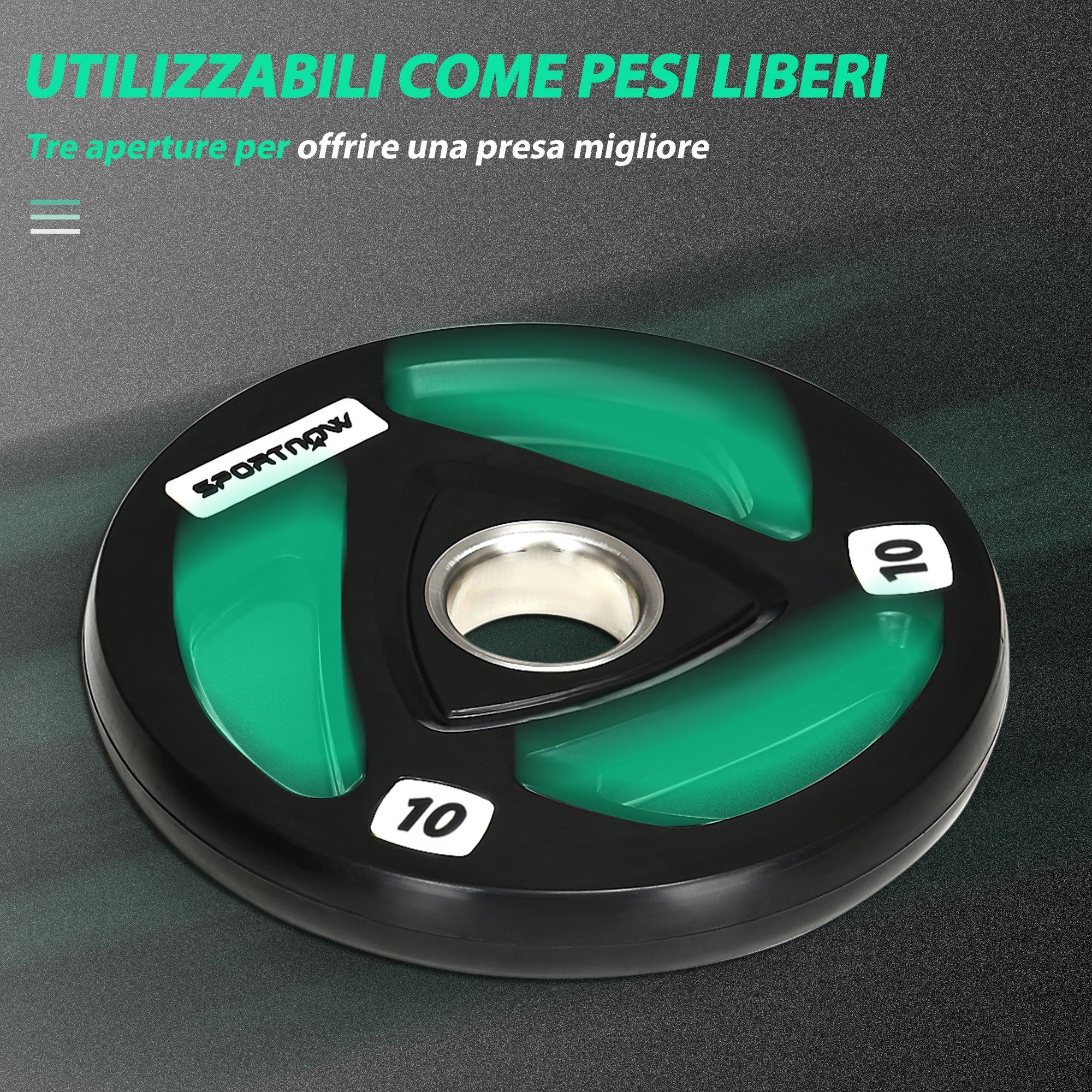 Easycomfort Set di 2 Dischi Pesi da 10kg in Acciaio with Rivestimento in Gomma per Bilanciere