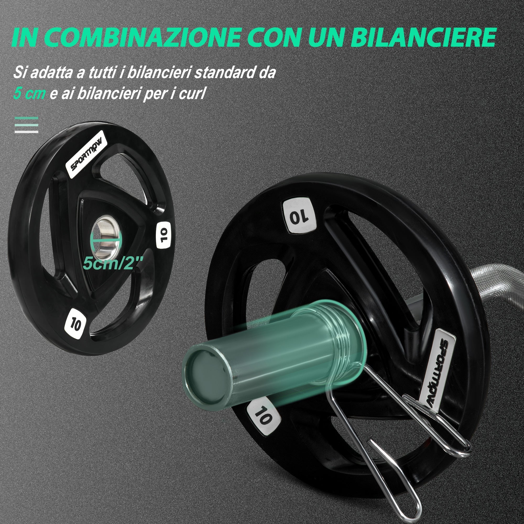 Easycomfort Set di 2 Dischi Pesi da 10kg in Acciaio with Rivestimento in Gomma per Bilanciere