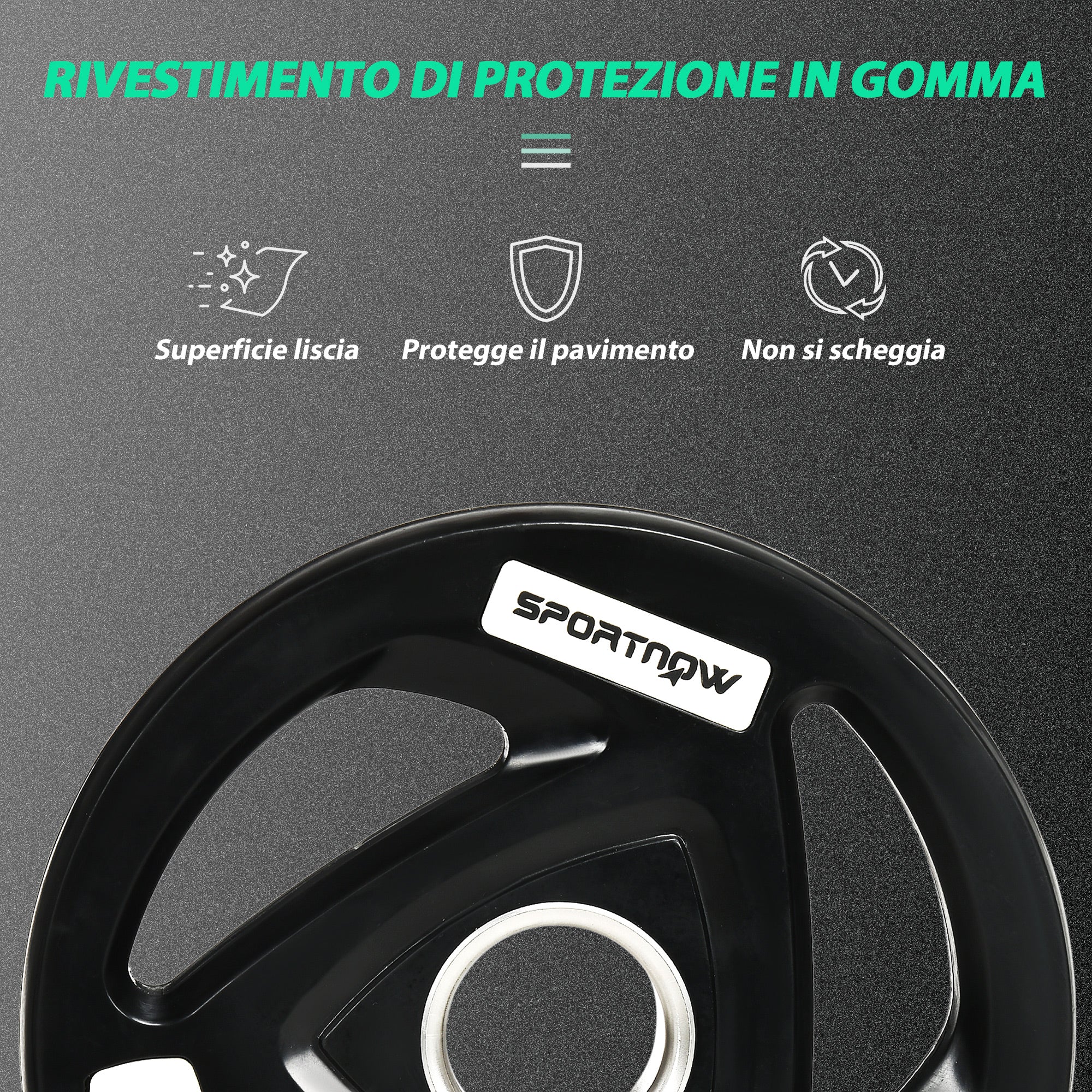 Easycomfort Set di 2 Dischi Pesi da 10kg in Acciaio with Rivestimento in Gomma per Bilanciere