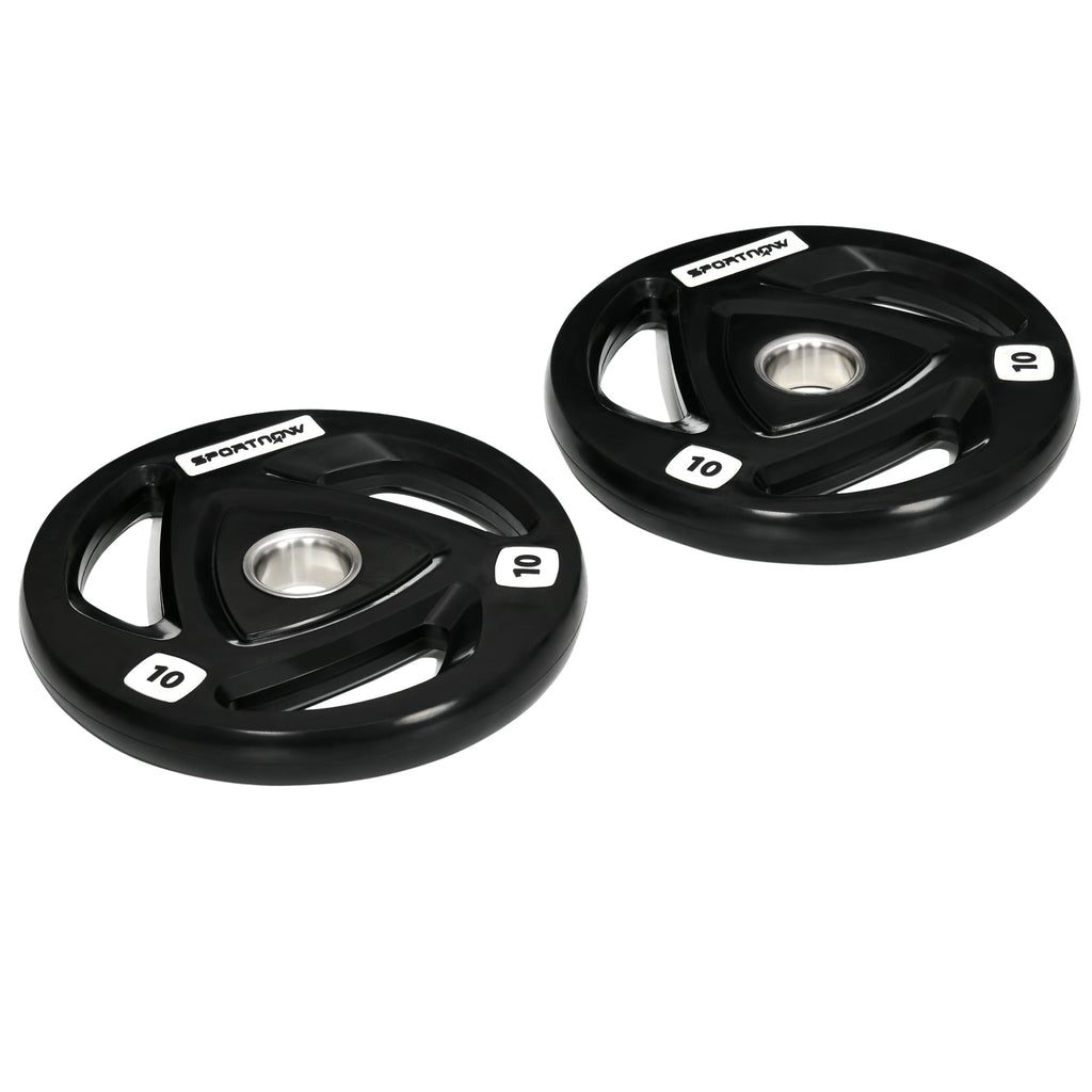 Easycomfort Set di 2 Dischi Pesi da 10kg in Acciaio with Rivestimento in Gomma per Bilanciere
