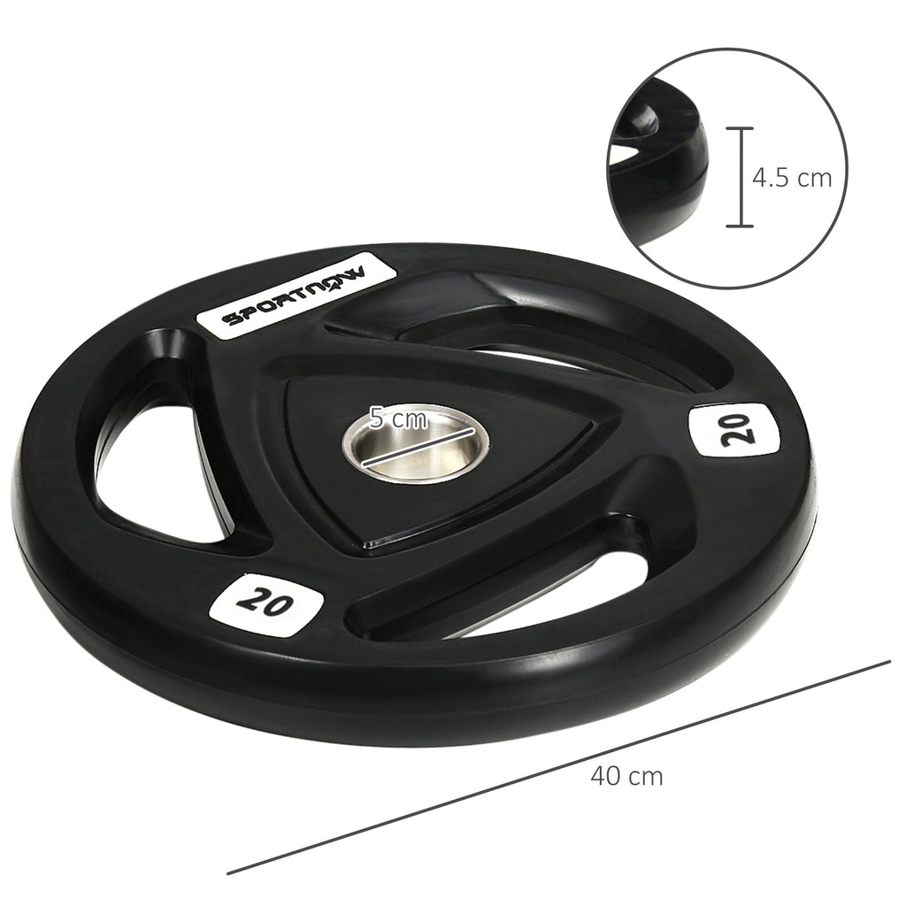 EasyComfort 2x 20kg gewichtsschijven met rubbercoating