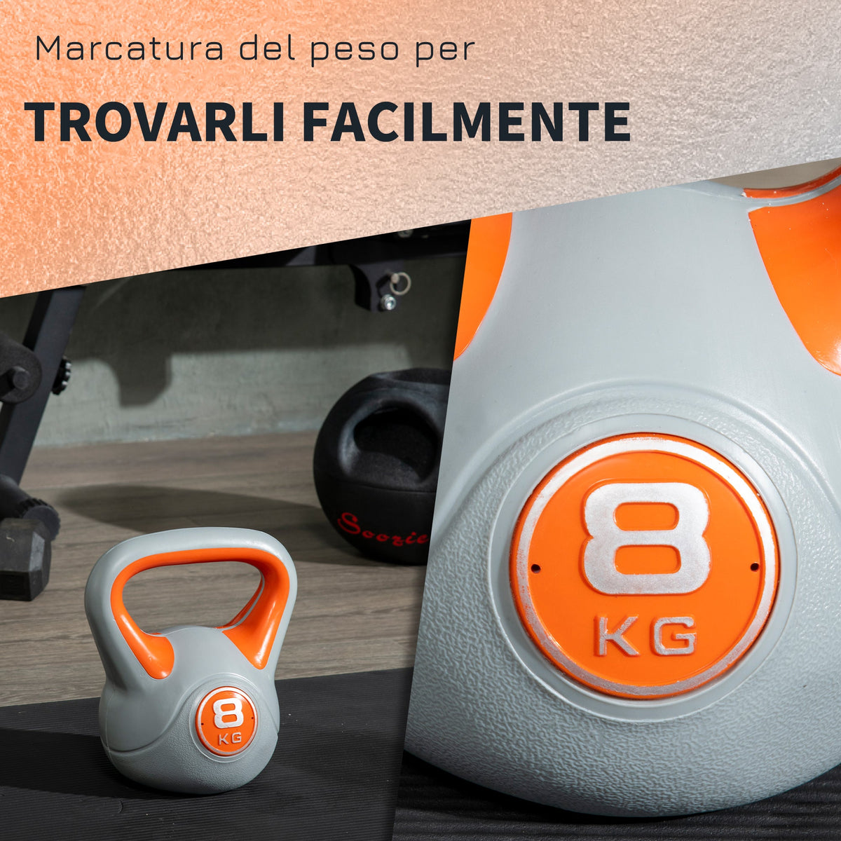 EasyComfort Kettlebell 8 kg - oranje