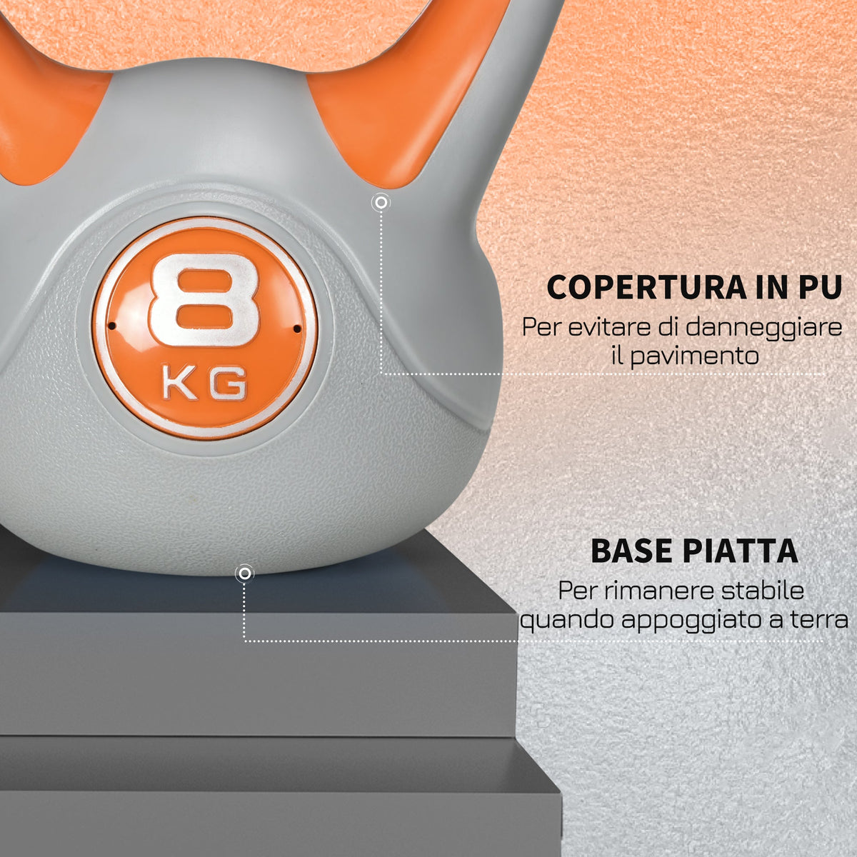 EasyComfort Kettlebell 8 kg - oranje